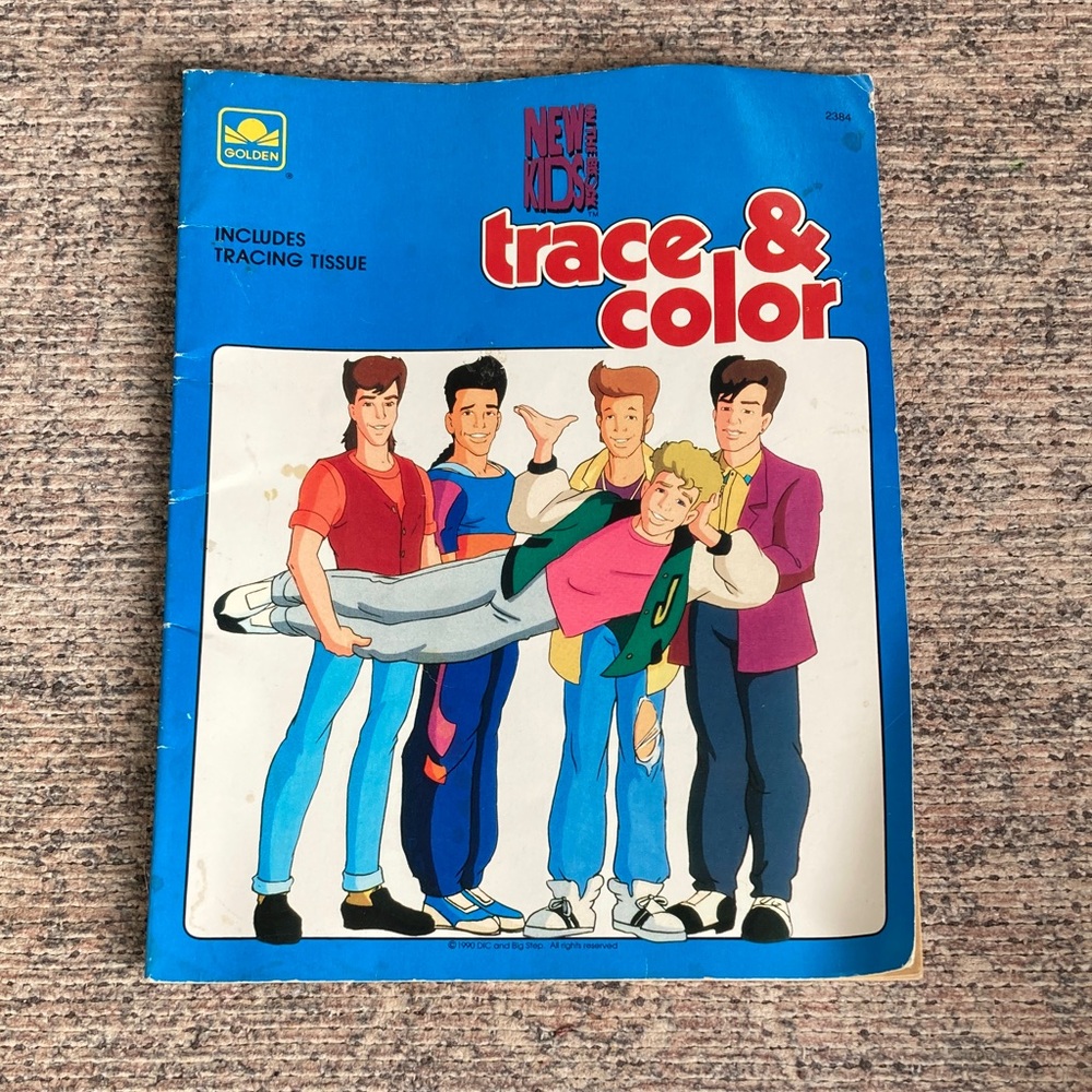 Vintage 1990 New Kids On The Block Trace & Color Golden Book *Never Used*